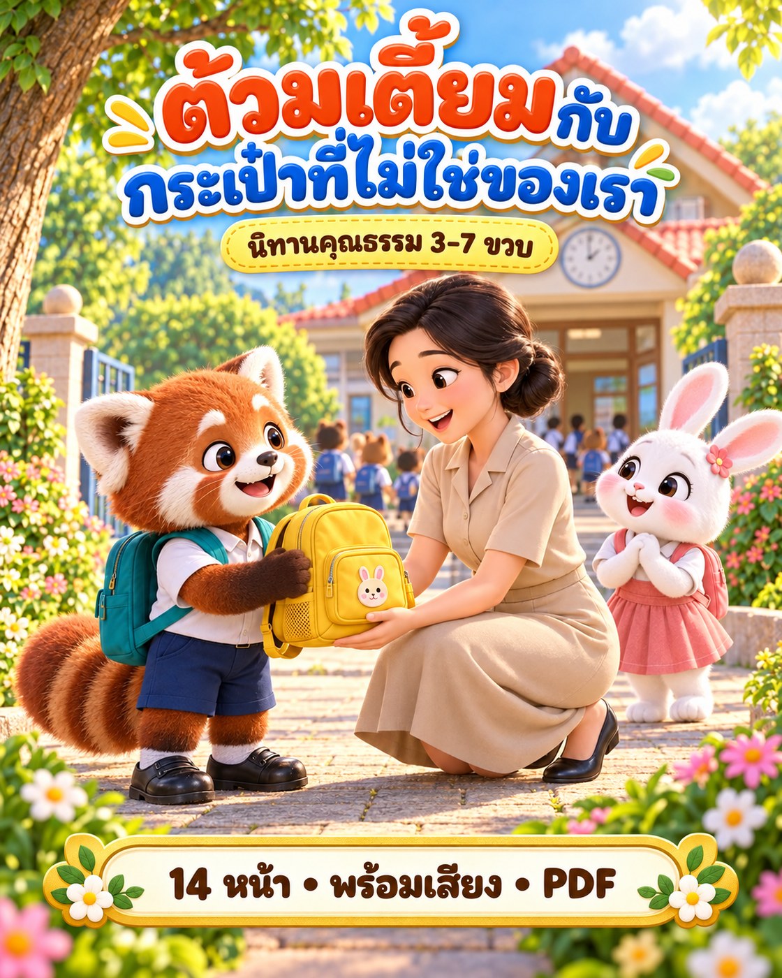 ต้วมเตี้ยมกับกระเป๋าที่ไม่ใช่ของเรา ใบงานนิทานออนไลน์ 3–7 ขวบ