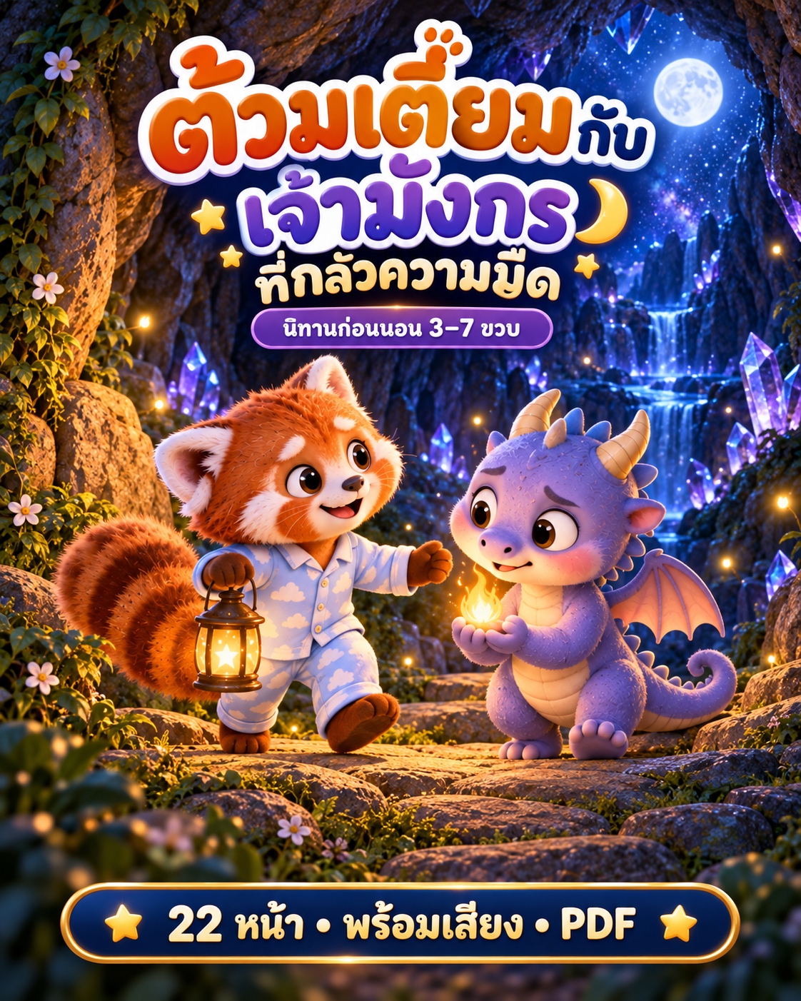 ต้วมเตี้ยมกับเจ้ามังกรที่กลัวความมืด ใบงานนิทานออนไลน์ 3–7 ขวบ
